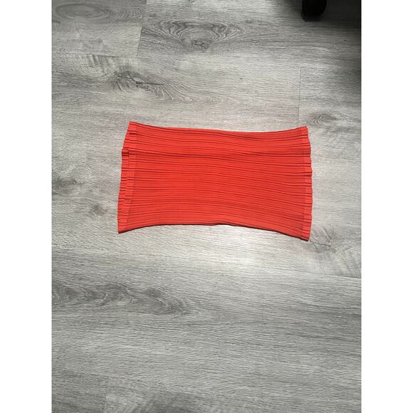 Orange Red Ruffle Scarf/ Neck Wrap - Picture 3 of 3